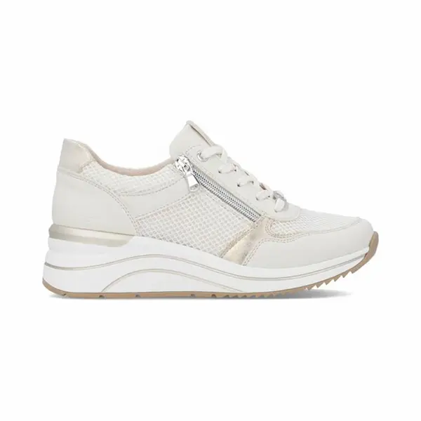 Remonte D0T19-60 Ranzip Wedge Ivory Womens Trainers In A Plain Man-made In Size 39 thumbnail
