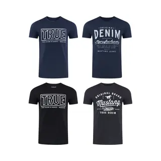 Mustang Herren T-Shirt Mehrfarbig Rundhals Regular Fit S Bis 6XL