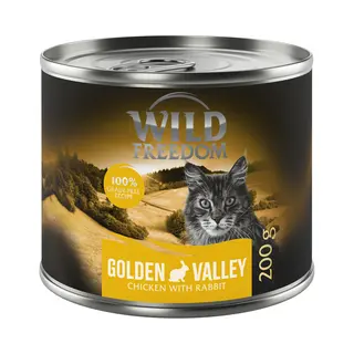 Sparpaket Wild Freedom Adult 12 X 200 G - Golden Valley - Kaninchen & Huhn (Verpakking van 12)