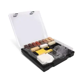 Navaris Laminaat Vloeren Reparatie Set - Diy Set Voor Reparatie Van Laminaat Of Parket Met Wax, Hittepistool, Spons, Doek, Krabbers En Doos