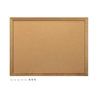 Navaris Magnetic Cork Memo Board - 60 X 45 Cm Wall Mounted Pin Board - Notice Message Bulletin Board For Wall With Magnets And Pins For Home Or Office