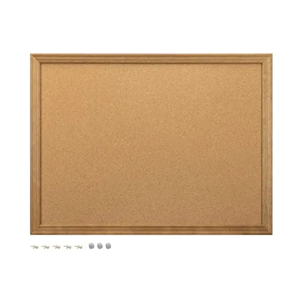 Navaris Magnetic Cork Memo Board - 60 X 45 Cm Wall Mounted Pin Board - Notice Message Bulletin Board For Wall With Magnets And Pins For Home Or Office thumbnail