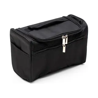 Intirilife Kosmetiktasche (Tragbare Kosmetiktasche In Schwarz), Koffer Kulturbeutel Mit Tragegriff