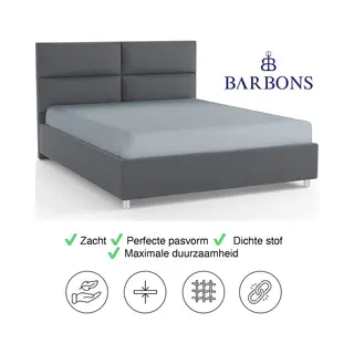 Barbons Hoeslaken 160x200 - Hoeslakens Jersey 145 G/m² - 100% Katoen - Lichtblauw