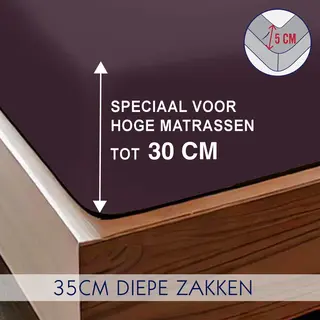 Barbons Hoeslaken 90x200 - 35 Cm Matrashoogte - Rondom Elastiek - Geborsteld Microvezel