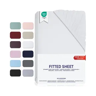 Barbons Hoeslaken 90x200 - 35 Cm Matrashoogte - Rondom Elastiek - Geborsteld Microvezel