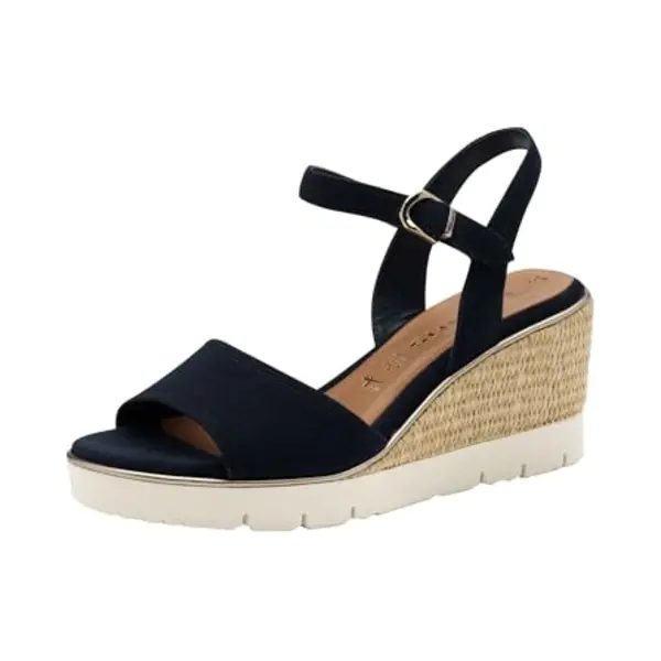 Tamaris Women's Tulip Womens Wedge Heel Espadrille Sandals - Navy - Size, 6 thumbnail
