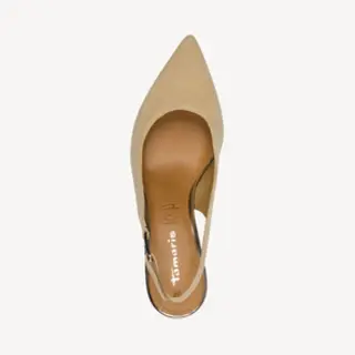 Tamaris Damen Sling Pump Mit Blockabsatz Leder, Schwarz, 39 Eu