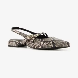 Marco Tozzi Dames Slingbacks Met Slangenprint - Zwart - Maat 38