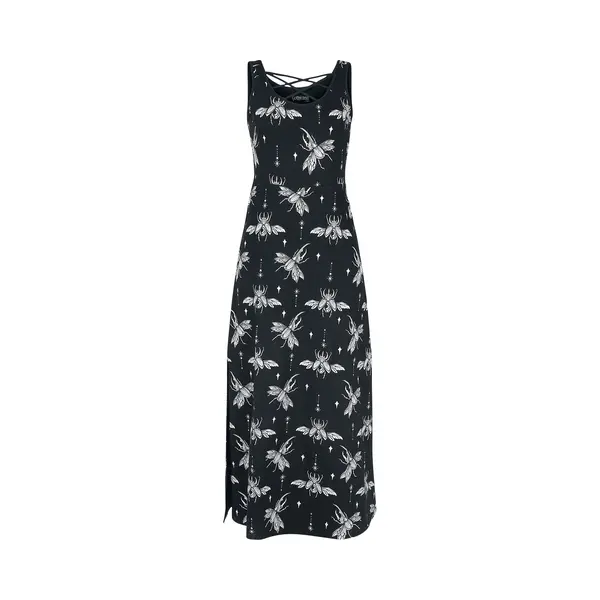 Gothicana By Emp Maxi Dress With All-Over Print Maxi Dress Black thumbnail