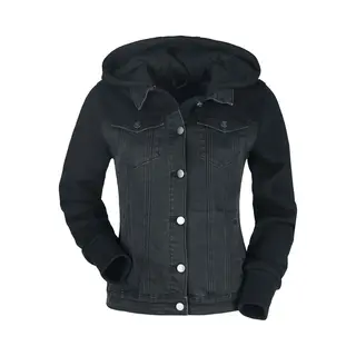 Red By Emp Denim Jacket With Sweat Sleeves And Hood Jeans Jacket Black