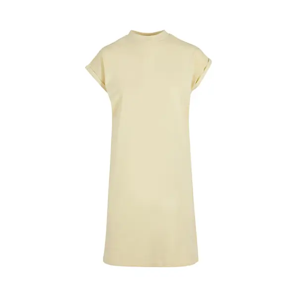 Build Your Brand Damen Kleid Ladies Turtle Extended Shoulder Dress, Farbe Softyellow, Größe Xs thumbnail