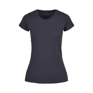 Build Your Brand Damen Basic Tee – Figurbetontes Baumwoll T-Shirt Mit Rundhalsausschnitt & Kurzen Ärmeln, Ideal Für Alltag, Freizeit & Veredelung,