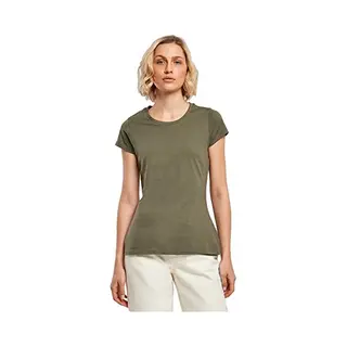 Build Your Brand Damen Basic Tee – Figurbetontes Baumwoll T-Shirt Mit Rundhalsausschnitt & Kurzen Ärmeln, Ideal Für Alltag, Freizeit & Veredelung,