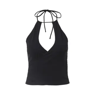 Urban Classics Wrap Halternek Dames Top - Zwart - Xl