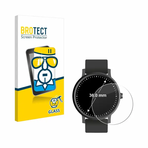 Brotect - Glas Screenprotector Voor Horloges (Rond, ø, 36 Mm) - Gehard Beschermglas 9H thumbnail