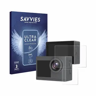 Savvies 6 Stück Schutzfolie Für Akaso Brave 4 Pro Displayschutz-Folie Ultra-Transparent