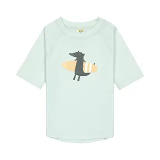 LÄSsig Splash & Fun Baby Und Kind Kurzarm Badeshirt Schwimmshirt Rashguard Mit Uv-Schutz - Crocodile Sea Foam, 19-24 Monate, Größe 92