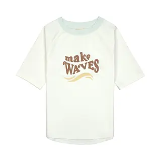 Lässig Splash & Fun Rashguard Zwemshirt Met Korte Mouw Met Uv-bescherming - Make Waves Sea Salt, 19-24 Maanden, Maat 92