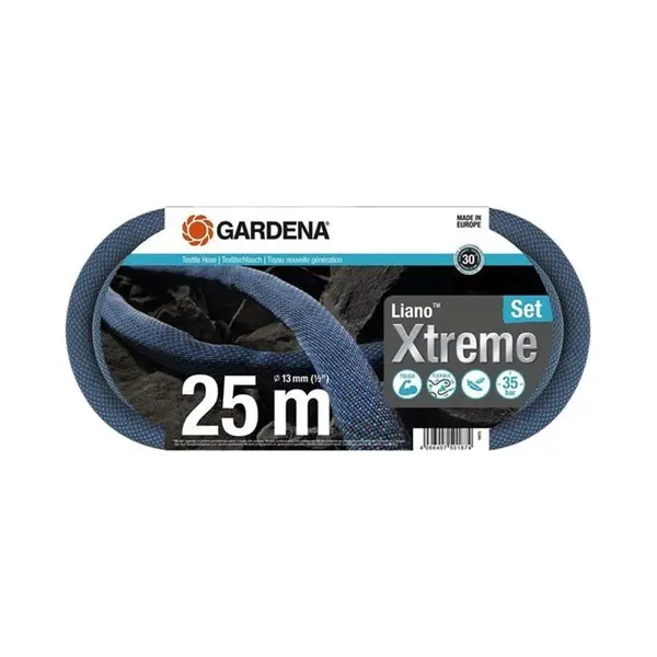 Gardena Liano Gartenschlauch 25 m Über Boden Polyvinylchlorid (Pvc), Textil Schwarz, Grau thumbnail