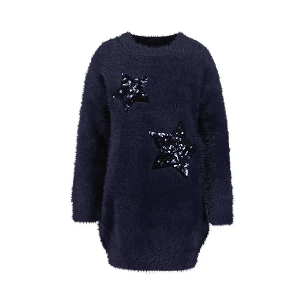 Blue Seven Jurkje Sweaterdress Blue Seven Glitter Blauw Kids & Kind Meisjes Blauw - Maat, 116 thumbnail