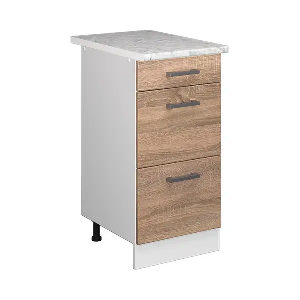 Vicco - Küchenunterschrank R-line, Sonoma, 40 Cm Mit Schubladen, Ap Marmor thumbnail