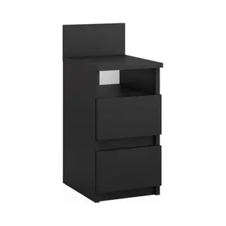 Vicco Nachtschrank Monty, Schwarz, 25 X 59.1 Cm Mit 2 Schubladen (1-St)