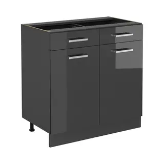 Vicco - Küchenunterschrank R-line, Anthrazit Hochglanz, 80 Cm Ohne Arbeitsplatte