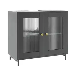 Vicco Vanity Unit For Washbasin Malte, Grey, 60 X 58 Cm, For Storing Bathroom Accessories And Can Be Combined With Malte
