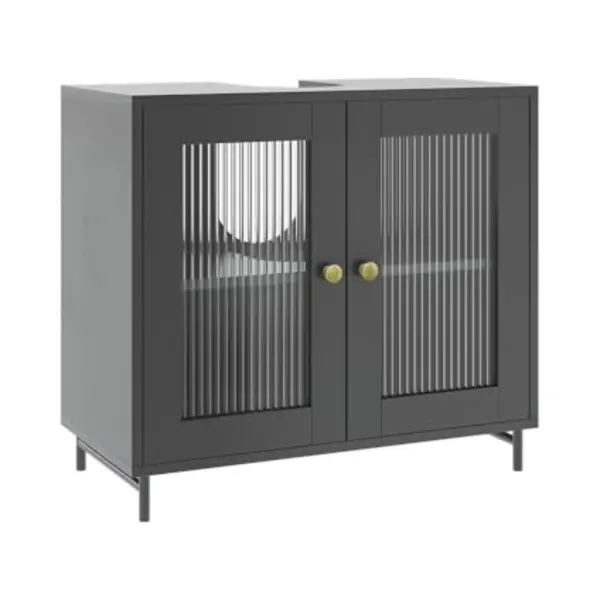 Vicco Vanity Unit For Washbasin Malte, Grey, 60 X 58 Cm, For Storing Bathroom Accessories And Can Be Combined With Malte thumbnail