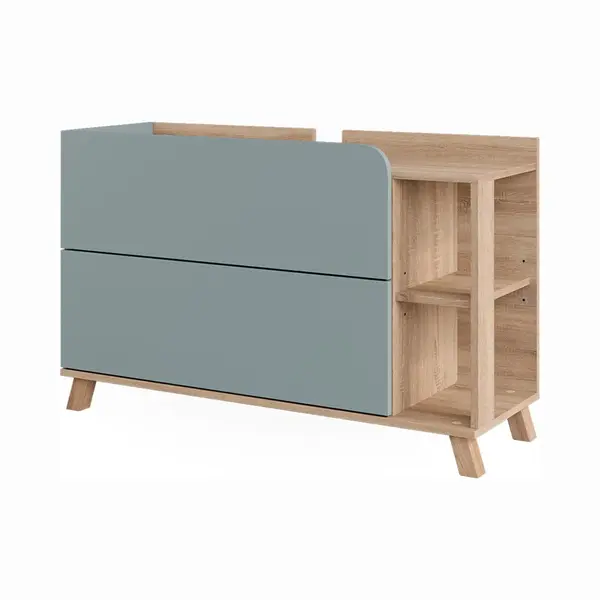 Vicco Waschbeckenunterschrank Karen, Sonoma/Blau, 100 X 65 Cm Mit 2 Schubladen (1-St) thumbnail