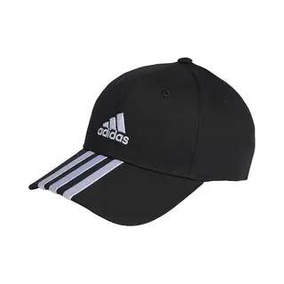 Adidas Unisex 3-Stripes Cotton Twill Baseball Cap, Black/White, M