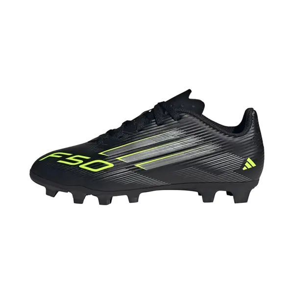 Adidas Unisex Kinder F50 Club Firm Ground/Multi Ground Football Boots Kids, Core Black/Iron Metallic/Lucid Lemon, 30 1/2 Eu thumbnail
