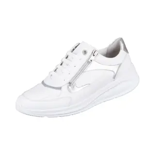 Solidus Solicare Soft Stretch Leren Damesschoenen, Uitneembare Binnenzool, Vitello Stretch City Wit/zilver
