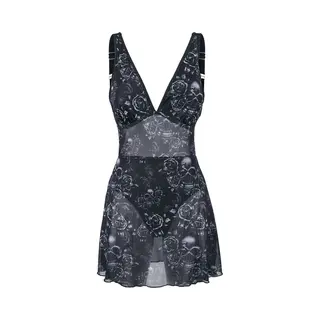 Black Premium By Emp Bathing Suit With Mesh Dress Swimsuit Black