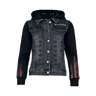 Rock Rebel By Emp Skulls & Details Jeans Jacket Black
