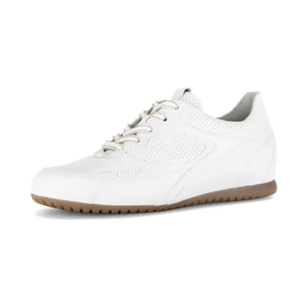 Gabor Damen Sneaker Aus Glattleder In Weiß Im Retro Look Mit Wechselfußbett. Weiß Gr. 38 thumbnail
