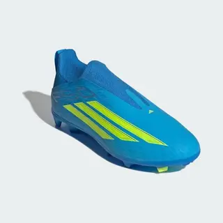 Adidas Unisex Kids F50 League Laceless Firm Ground/Multi Ground Football Boots Kids, Lucid Ray Blue/Team Solar Yellow 2/Lucid Aquamarine, 1 Uk