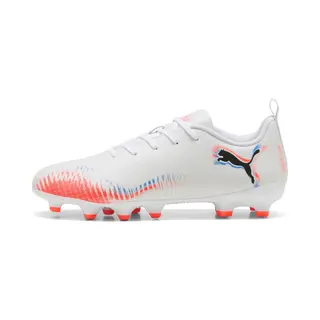 Puma Unisex-Kinder Future 8 Play Fg/Ag JrSoccer Shoe, Puma Weiß, Puma Schwarz, Leuchtendes Rot, 33 Eu