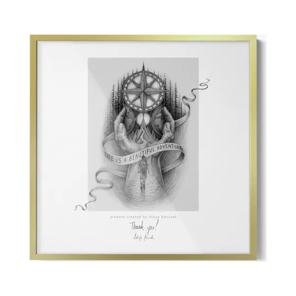 Tulup Gold Rahmen Fotorahmen 50x50 Picture Frame Für Fotos Bilder Poster Mit Plexiglas - Inklusive Grafik - Für Wohnzimmer Schlafzimmer 50x50 Cm thumbnail