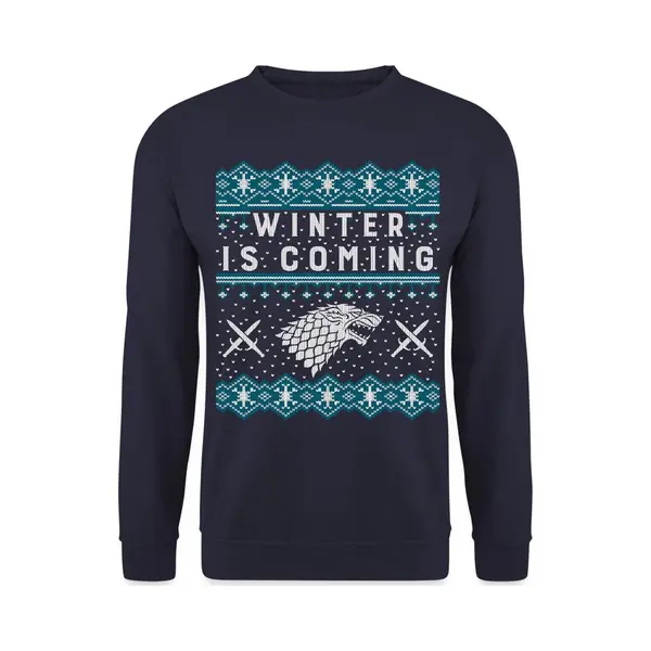 Spreadshirt Game Of Thrones Winter Is Coming Sweater Heren thumbnail