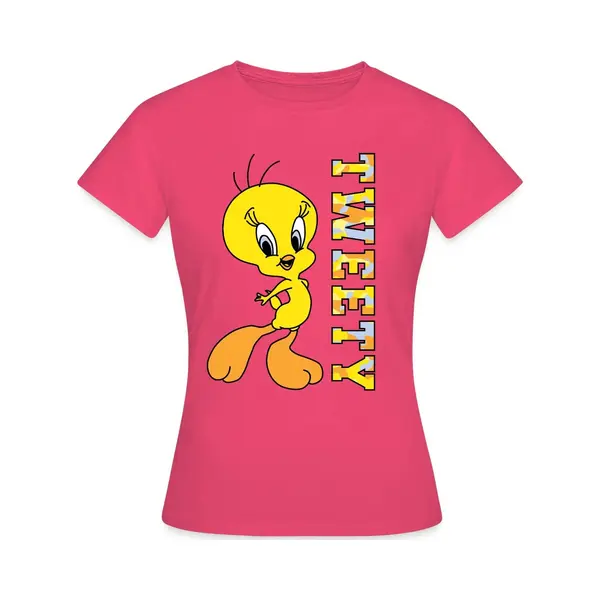 Spreadshirt Looney Tunes Tweety Camouflage T-Shirt Dames thumbnail