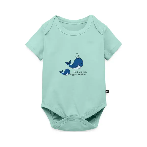 Spreadshirt Lieve Walvis Vader En Zoon Baby Rompertje Met Korte Mouwen thumbnail