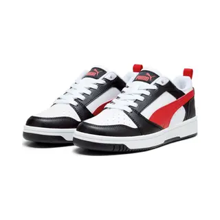 Puma Rebound V6 Lo Jr Chaussures Unisexes Pour Enfant, Blanc/rouge/noir (White For All Time Red Black), 35.5 Eu