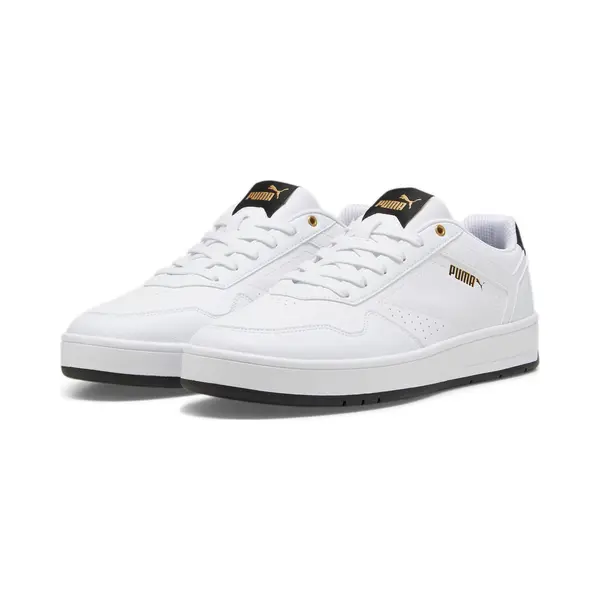 Puma Erwachsene Court Classic Sneakers 42White Black Gold thumbnail