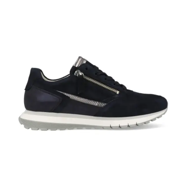 Gabor Damen Low-Top Sneaker, Frauen Halbschuhe, Komfortable Mehrweite (H), Turnschuhe, Laufschuhe, Freizeit, dk-Blue/antiksilb, 40.5 Eu / 7 Uk thumbnail