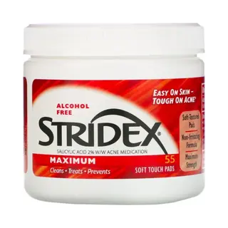 Stridex, Single-Step Acne Control, Maximum, Alcohol Vrij , 55 Soft Touch Pads