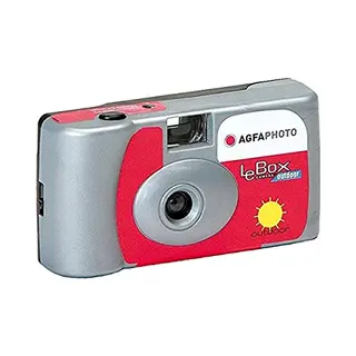 Agfaphoto LeBox (Farbfilm), Einwegkamera, Rot, Silber