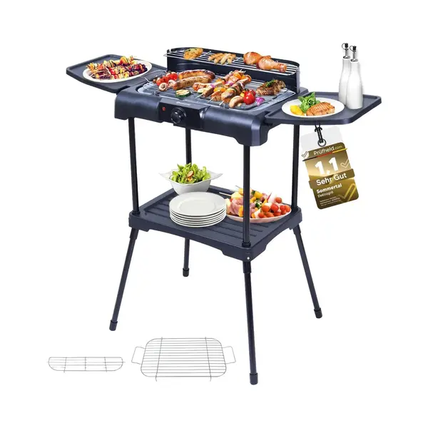 Sommertal Elektrogrill BBQ231 Elektrogrill Balkongrill 2200W Camping Grill, 2200 W, 2in1 Tischgrill Mit Standfuß Stufenloser Temperaturregler thumbnail