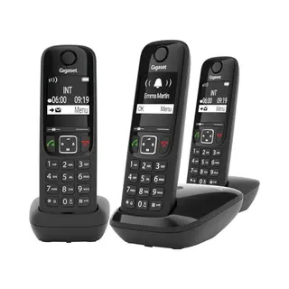Gigaset AS690AR Trio Analoges/Dect-Telefon Schwarz